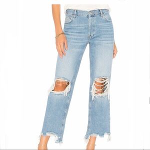 x We The Free Maggie Straight Jean in Light Stone Wash